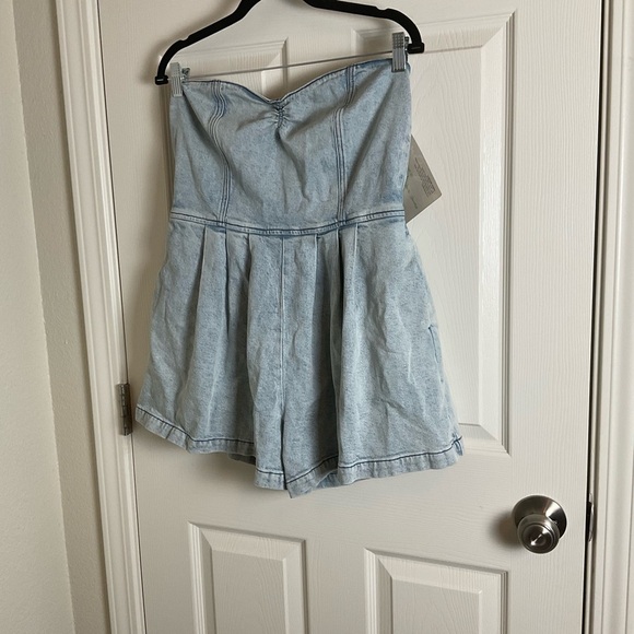 Good American Strapless Light Blue Denim Women’s romper size 2 - Picture 6 of 12